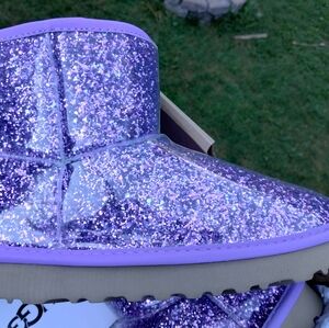 Ugg women's boots purple glitter sparkle winter fuzzy nib nwt UGGs